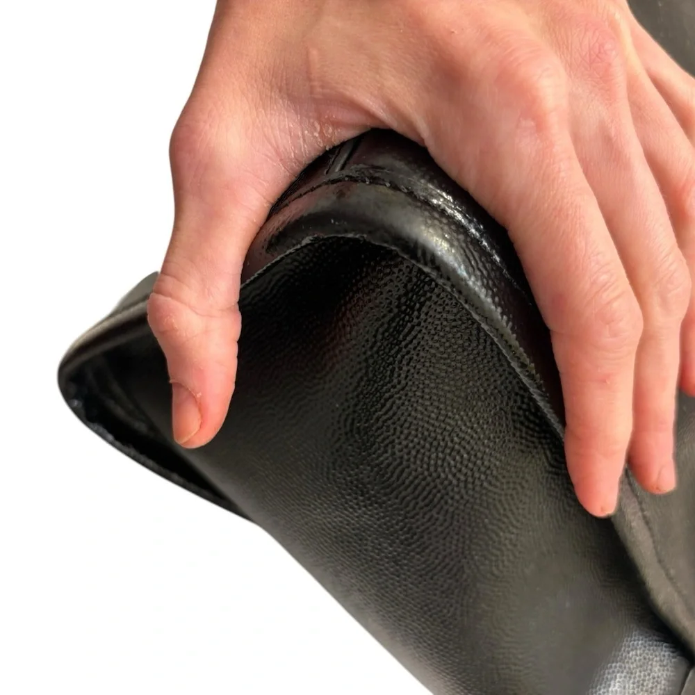 Tory Burch black grain leather Britton tote bag